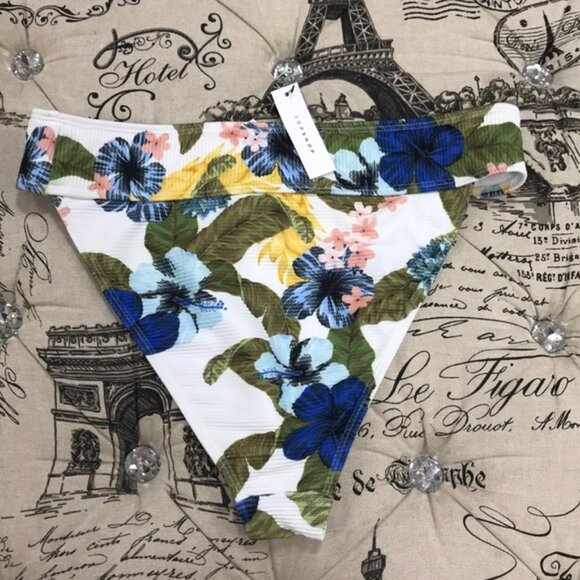 Topshop Ribbed Hawaiian High Waist Bikini Bottoms - Picture 4 of 7